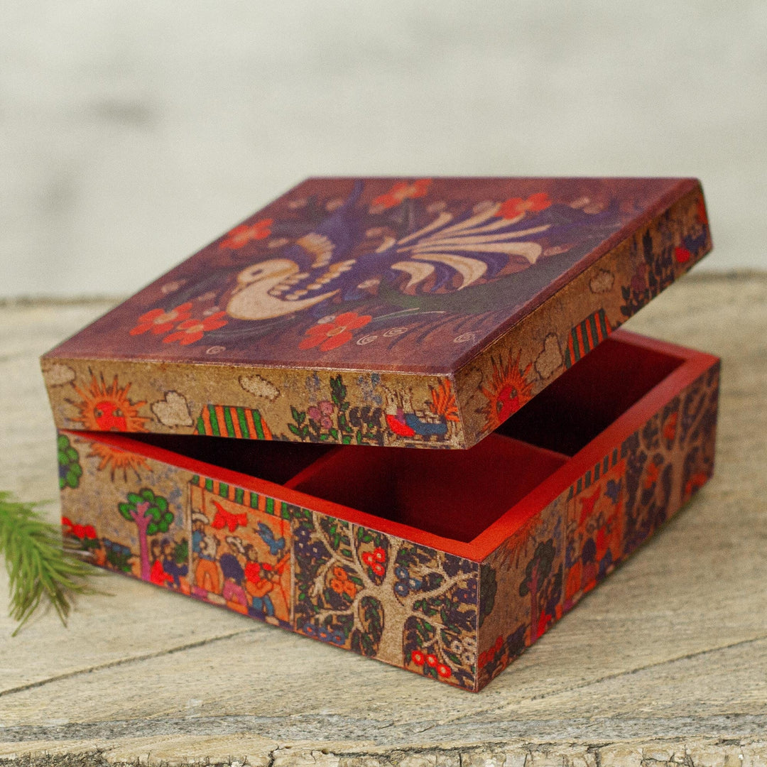Dove Motif Decoupage Jewelry Box - Folk Art Dove
