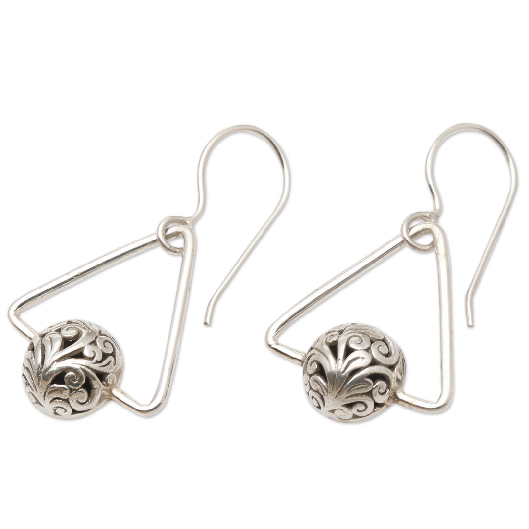 Hand Made Sterling Silver Triangle Dangle Earrings - Half Hope