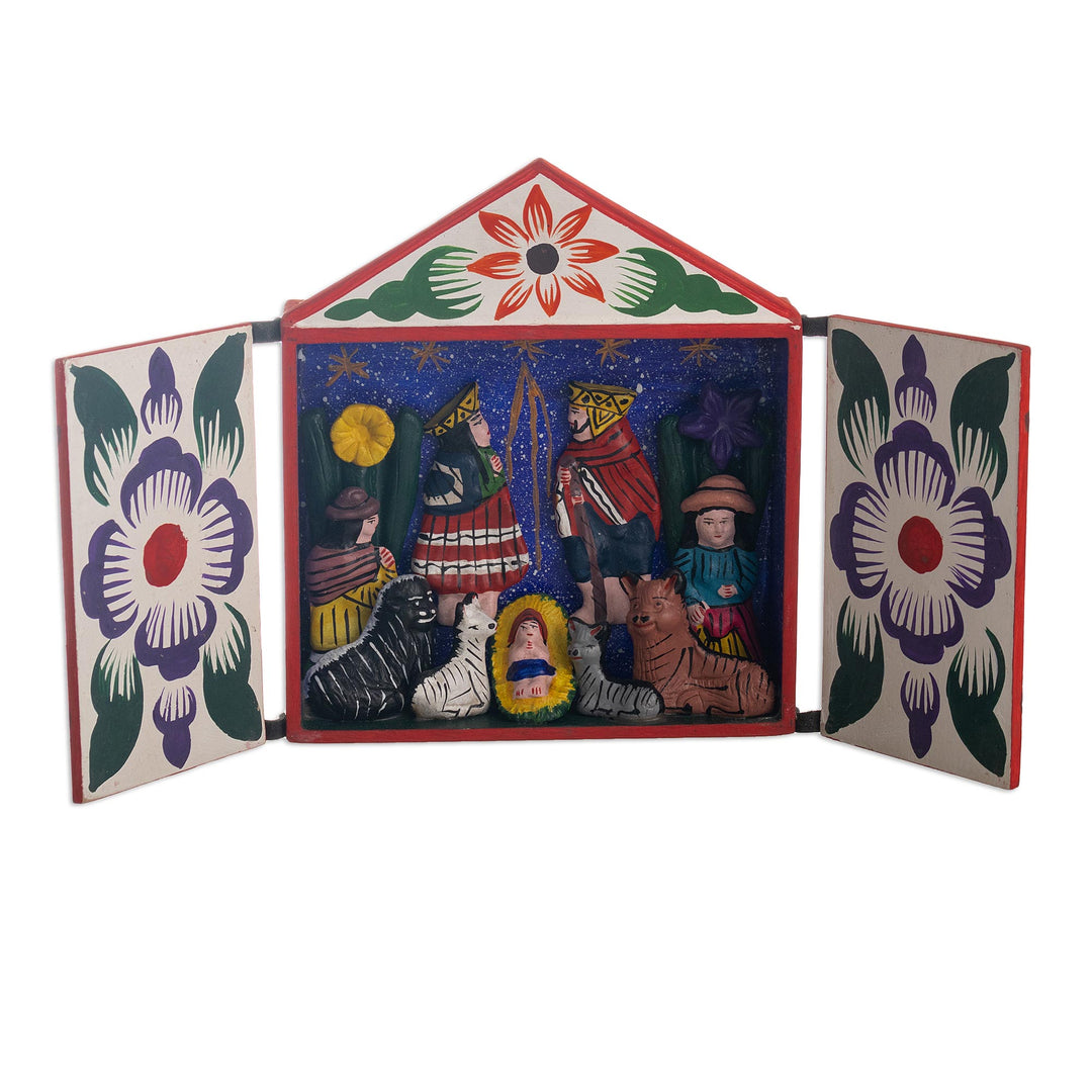 Nativity-Themed Retablo - Night in Bethlehem