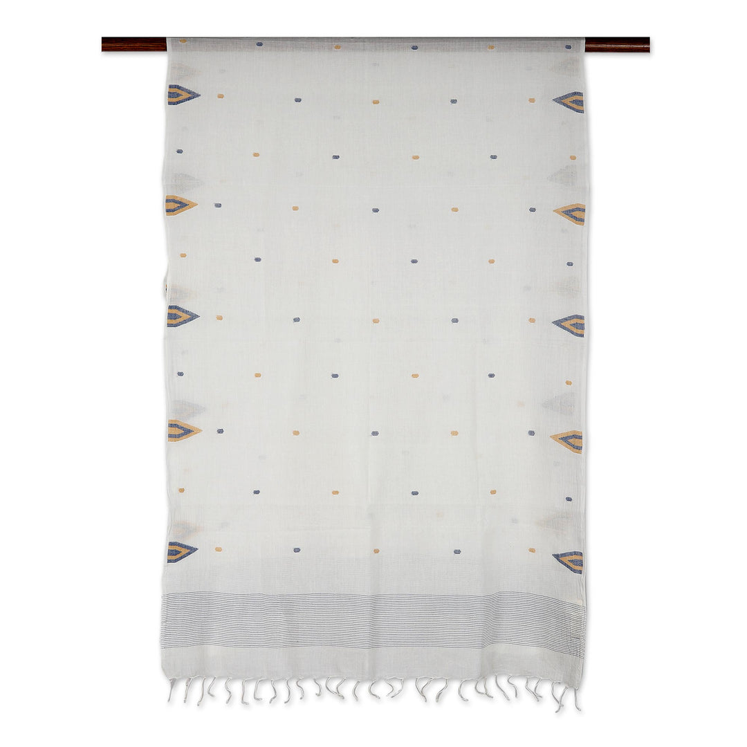 Hand Made Cotton Muslin and Silk Shawl - Rustic Touch