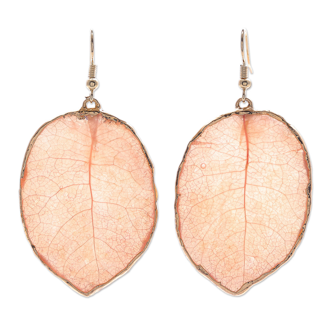 Gold-Plated Bougainvillea Petal Dangle Earrings - Bougainvillea Love