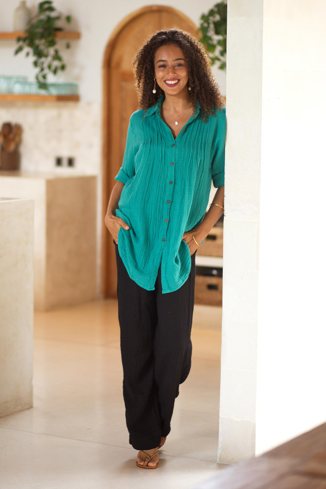 Sea Green Pintucks