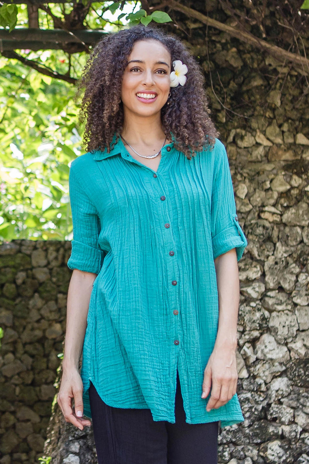 Sea Green Pintucks
