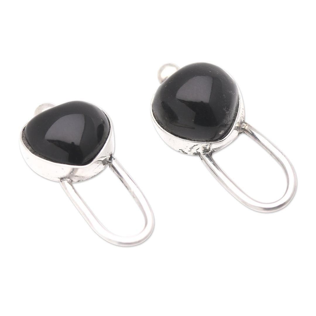 Sterling Silver and Buffalo Horn Heart-Motif Drop Earrings - To Feel Your Love