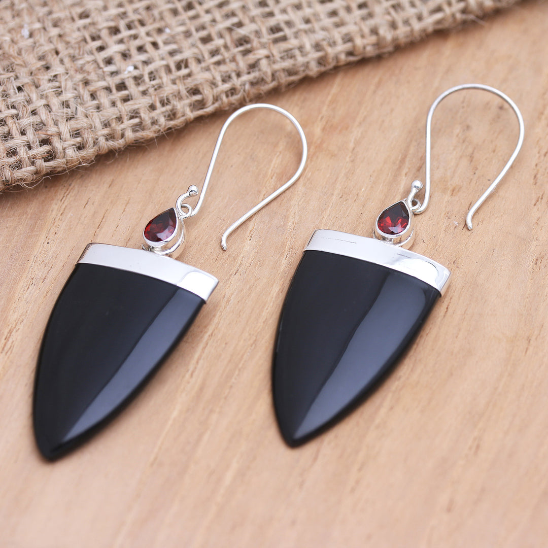 Hand Made Garnet Dangle Earrings - True Confidence