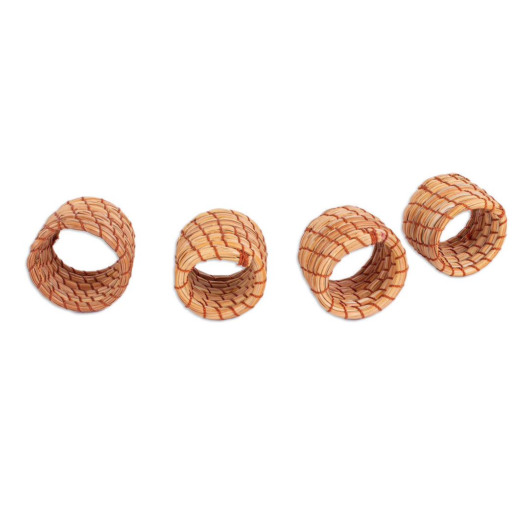 Handwoven Pine Needle Napkin Rings (Set of 4) - Taste of Home