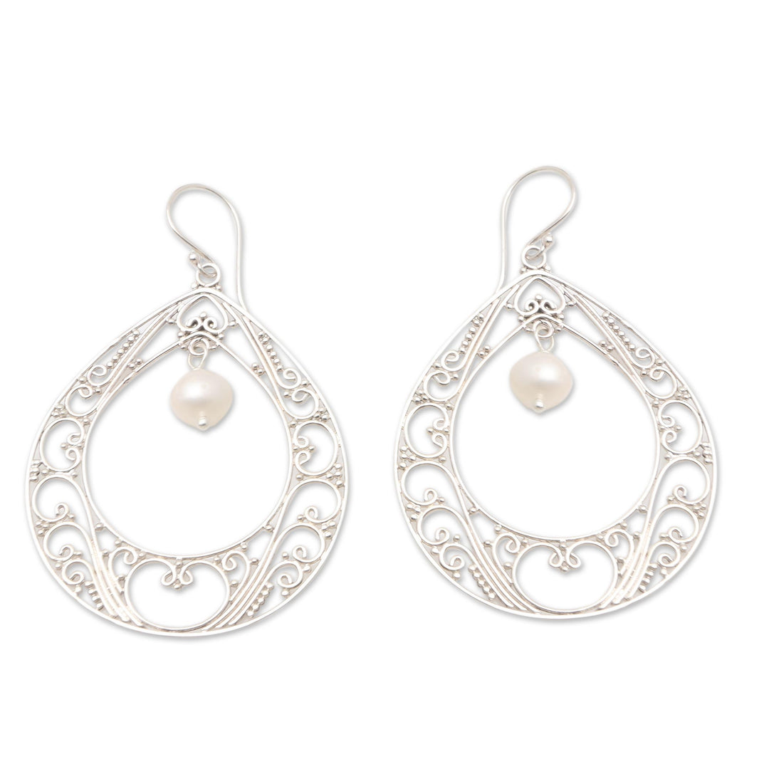 Sterling Silver and Cultured Pearl Dangle Earrings - Keep Your Cool