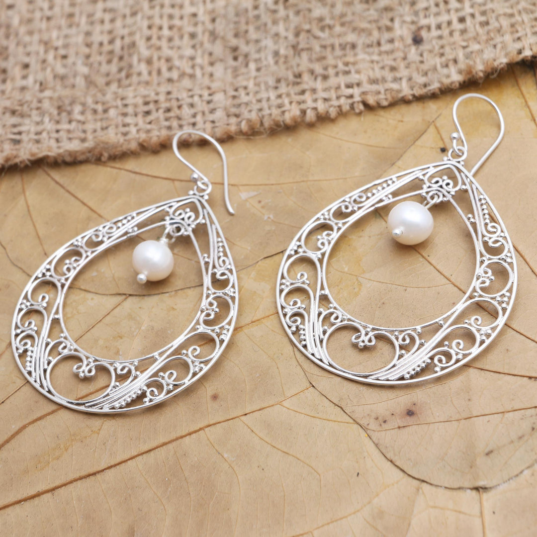 Sterling Silver and Cultured Pearl Dangle Earrings - Keep Your Cool