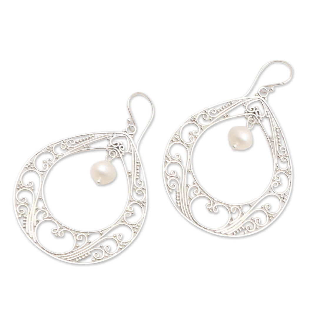 Sterling Silver and Cultured Pearl Dangle Earrings - Keep Your Cool