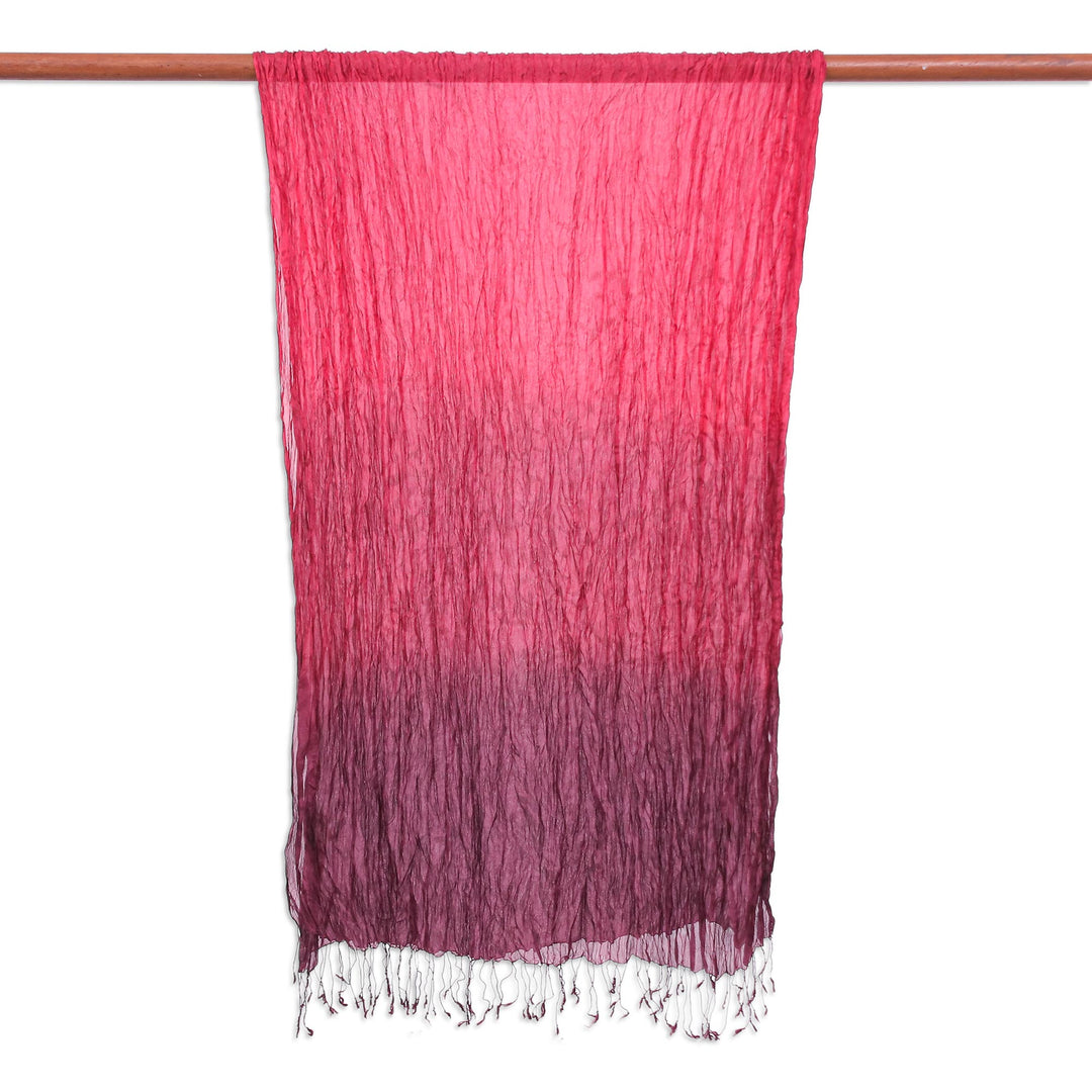 Hand-Dyed Silk Scarf from Thailand - Passionate Transition