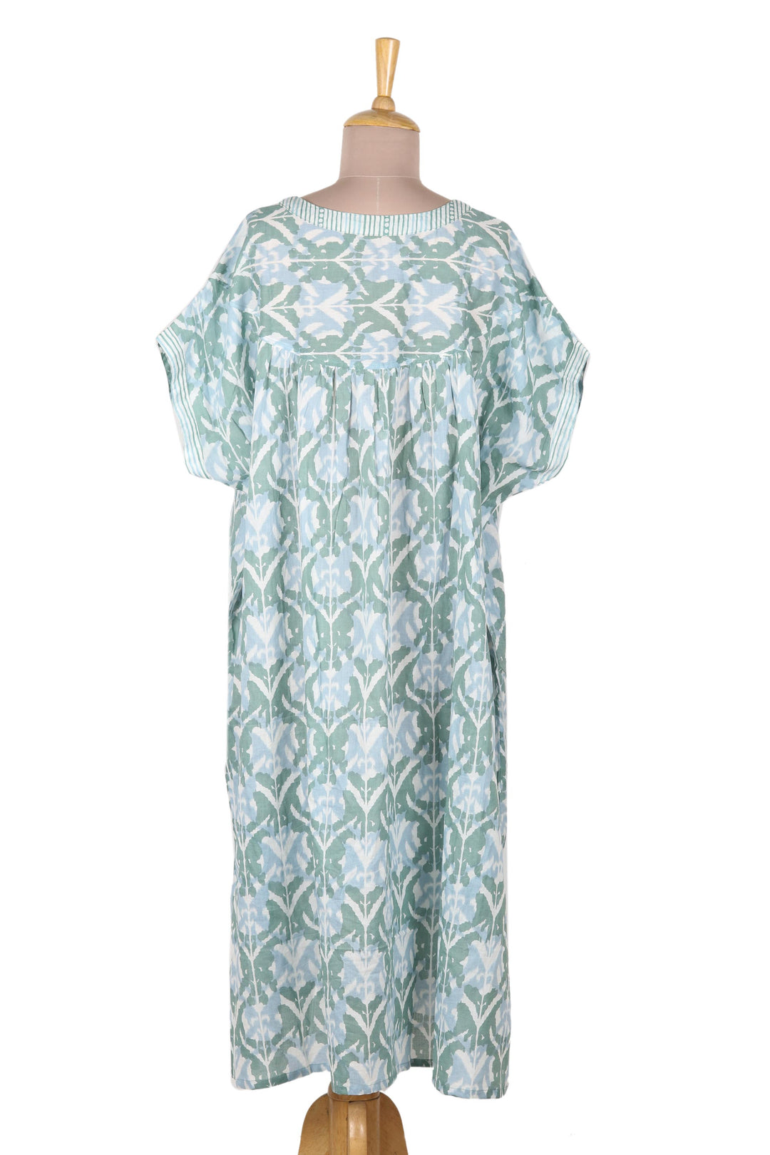 Screen-Printed Cotton Shift Dress from India - Spring Tides