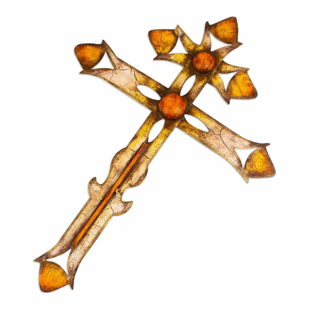 Steel Sheet  Double Barred Cross with Solar Design - Solar Cross