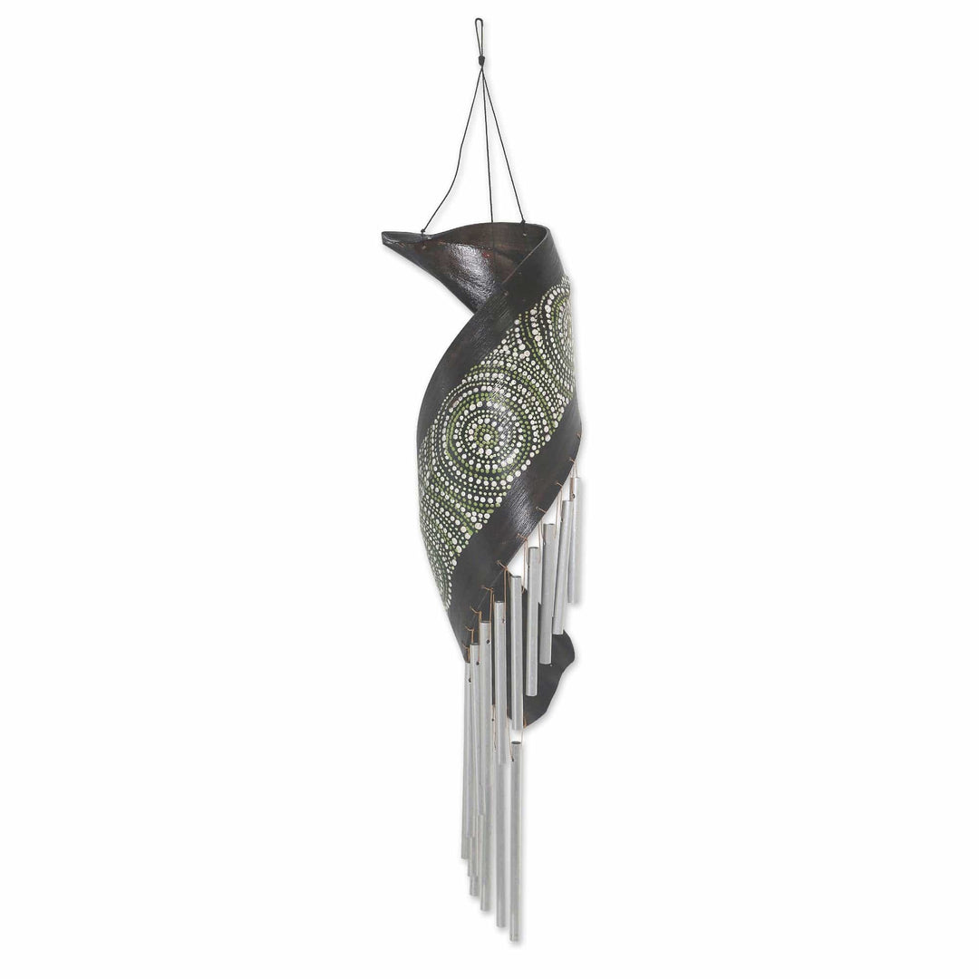 Handmade Coconut Fiber Wind Chime from Bali - Mandala Music