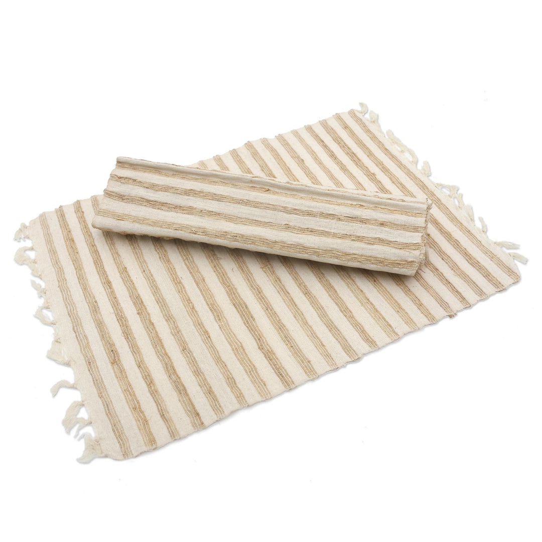 Woven Cotton Blend Placemats from Bali (Set of 4) - Traditional Table