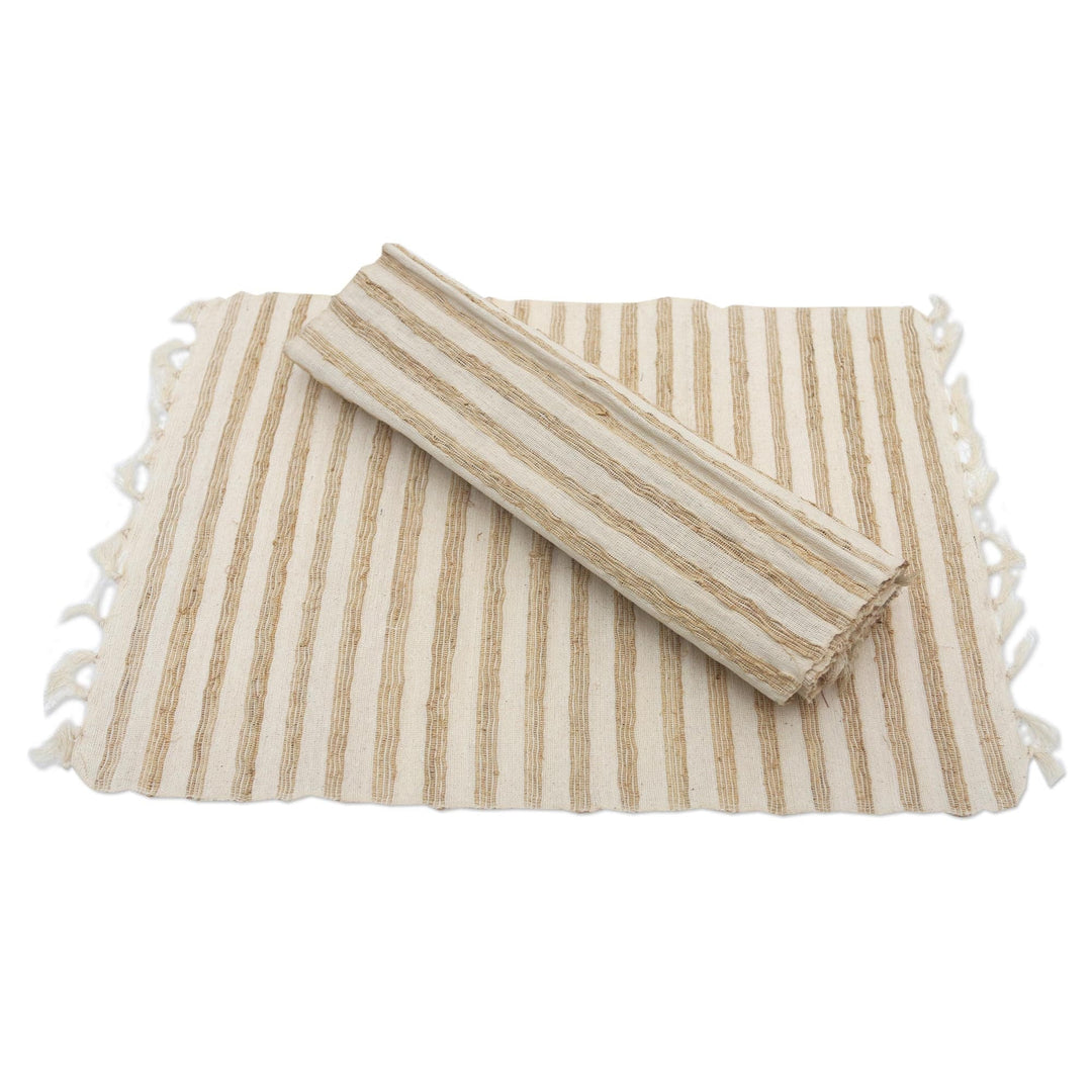 Woven Cotton Blend Placemats from Bali (Set of 4) - Traditional Table