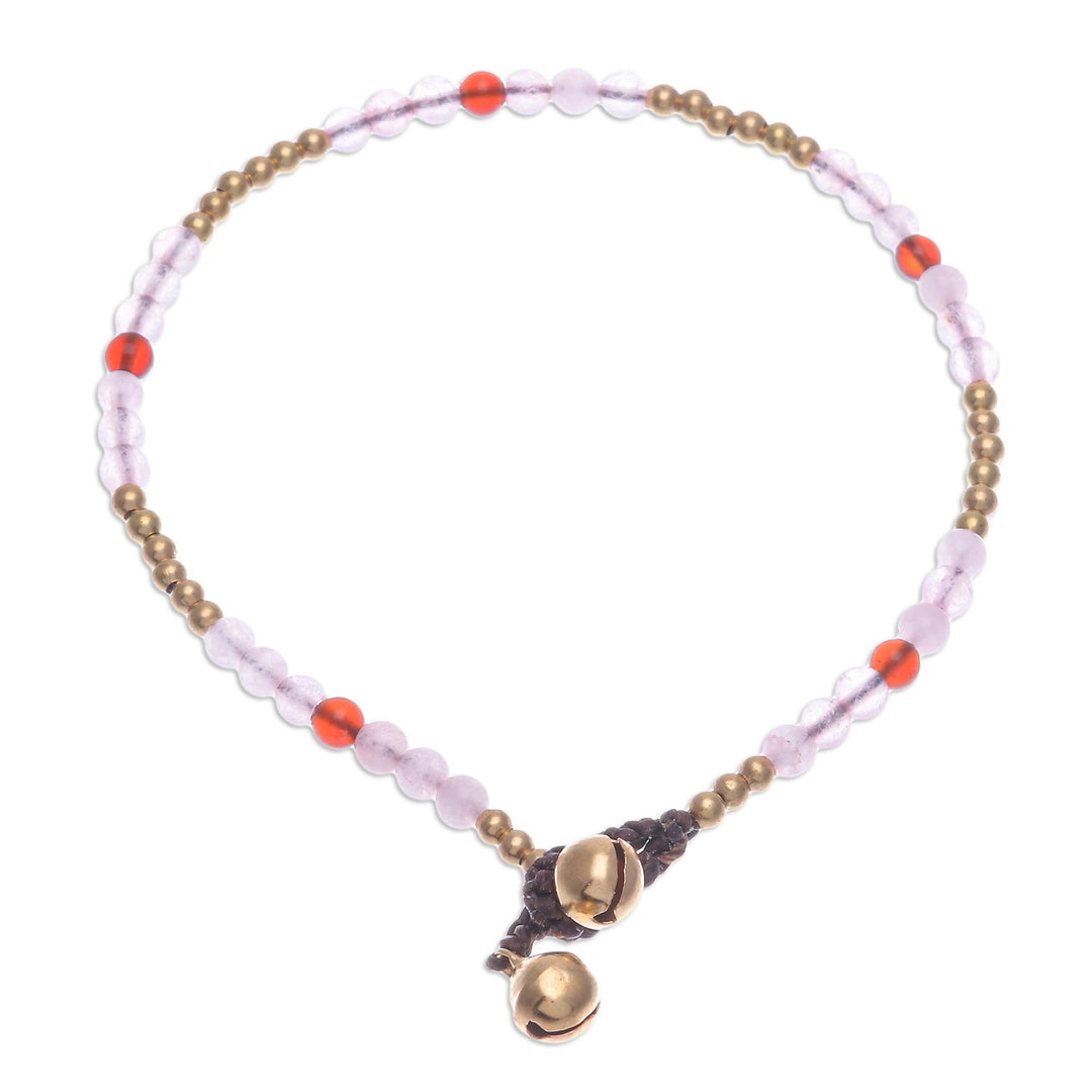 Rose Quartz and Carnelian Beaded Anklet - Sweetest Friend