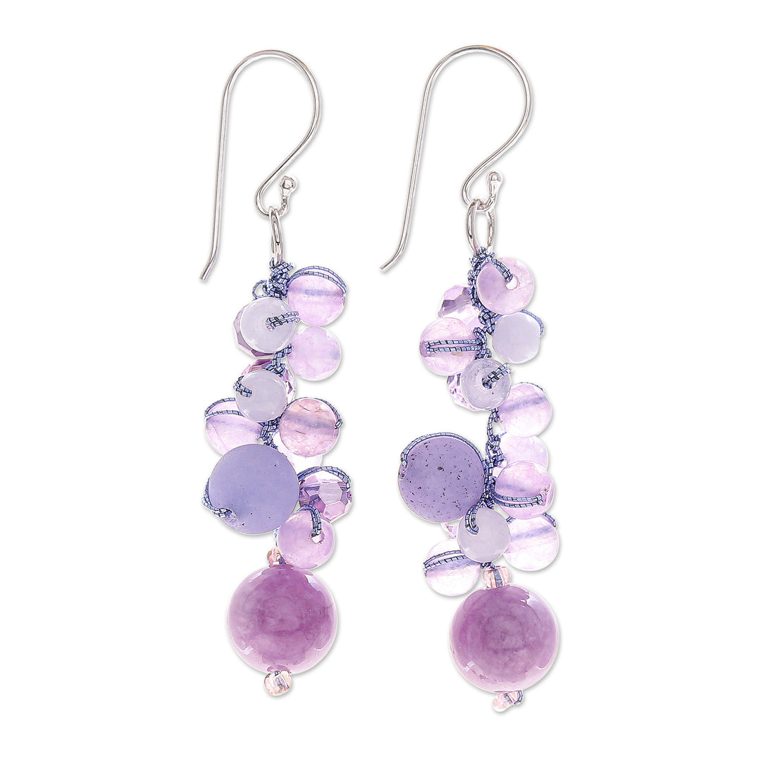 Hand Crafted Quartz Dangle Earrings - Frosted Candy