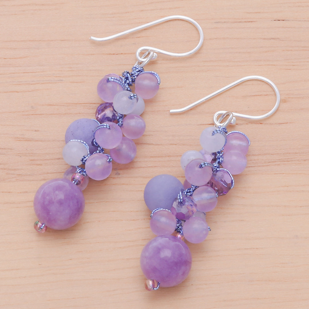 Hand Crafted Quartz Dangle Earrings - Frosted Candy