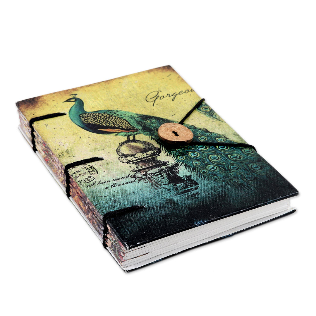 Hardcover Paper Journal with Peacock Motif - New Heights