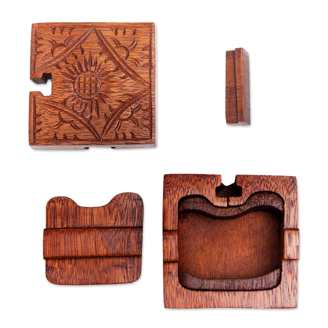 Handmade Wood Puzzle Box from Bali - First Sunset