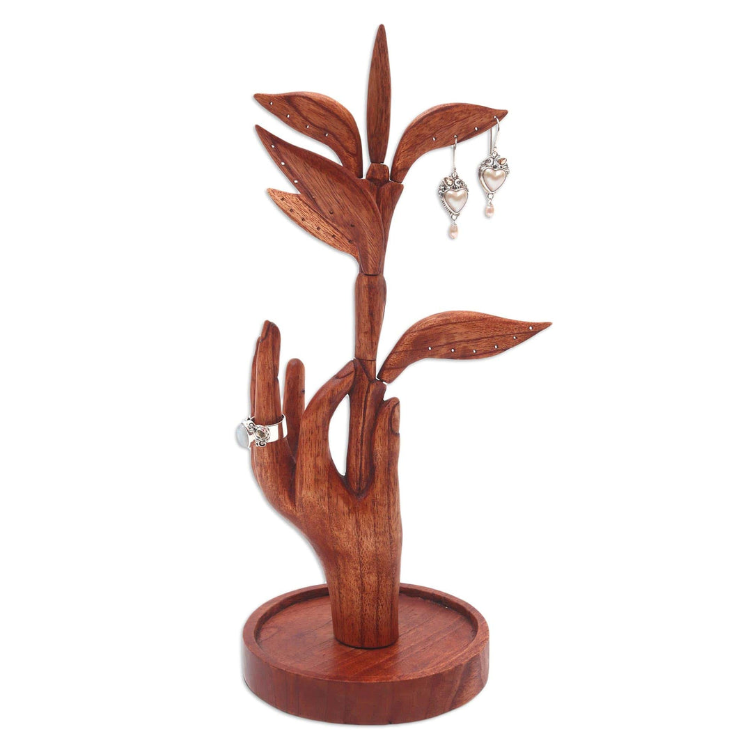 Hand Carved Jempinis Wood Jewelry Holder - Plucked From Above