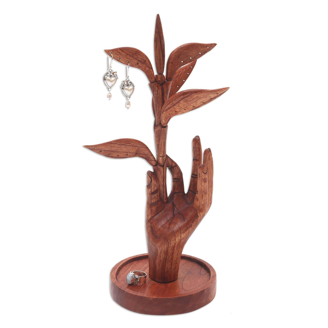 Hand Carved Jempinis Wood Jewelry Holder - Plucked From Above