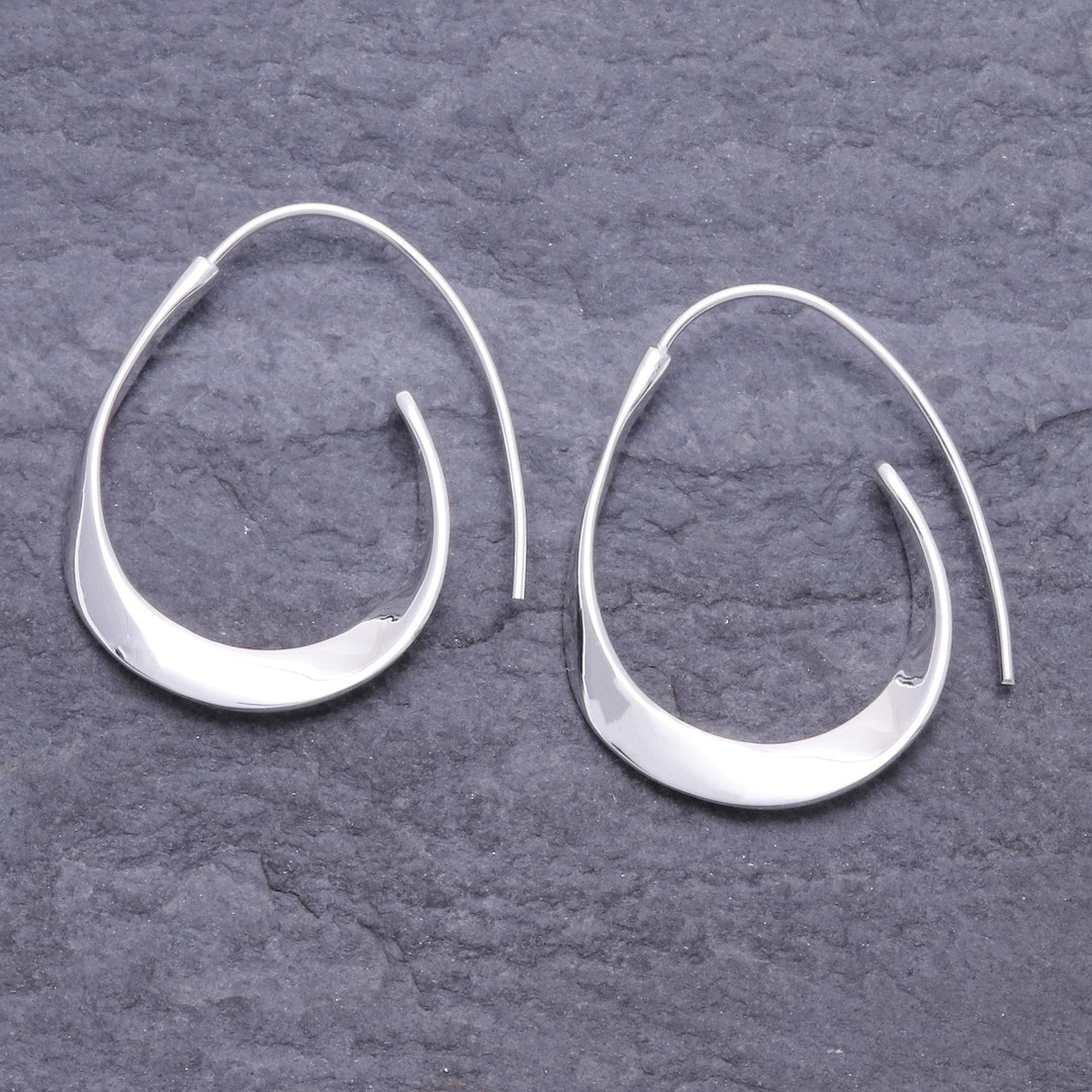 Hand Made Thai Sterling Silver Drop Earrings - Curves Ahead
