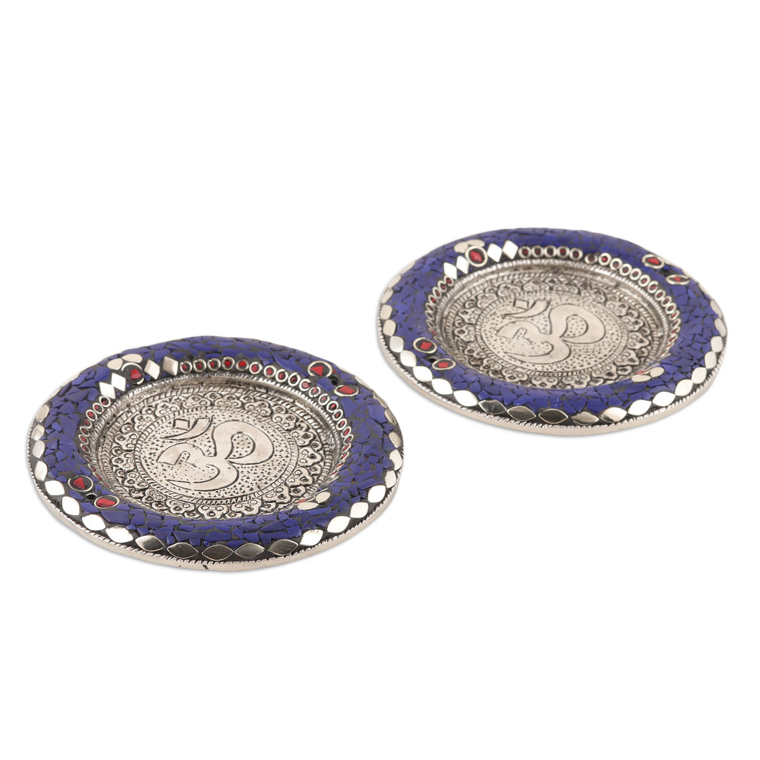 Artisan Crafted Aluminum incense Holders (Pair) - Rewari Om