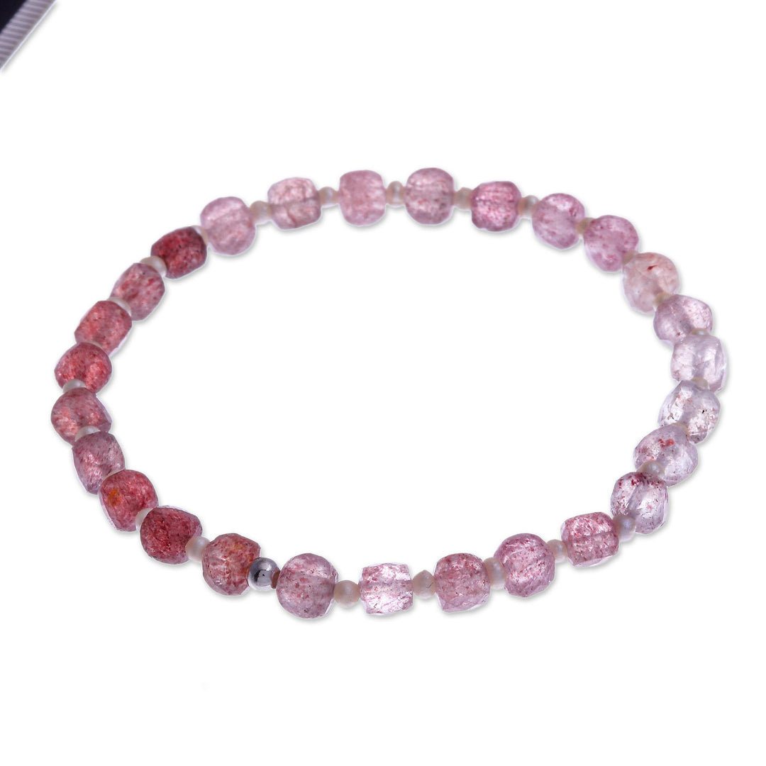 Handcrafted Quartz and Cultured Pearl Bracelet - Colors of Chiang Mai