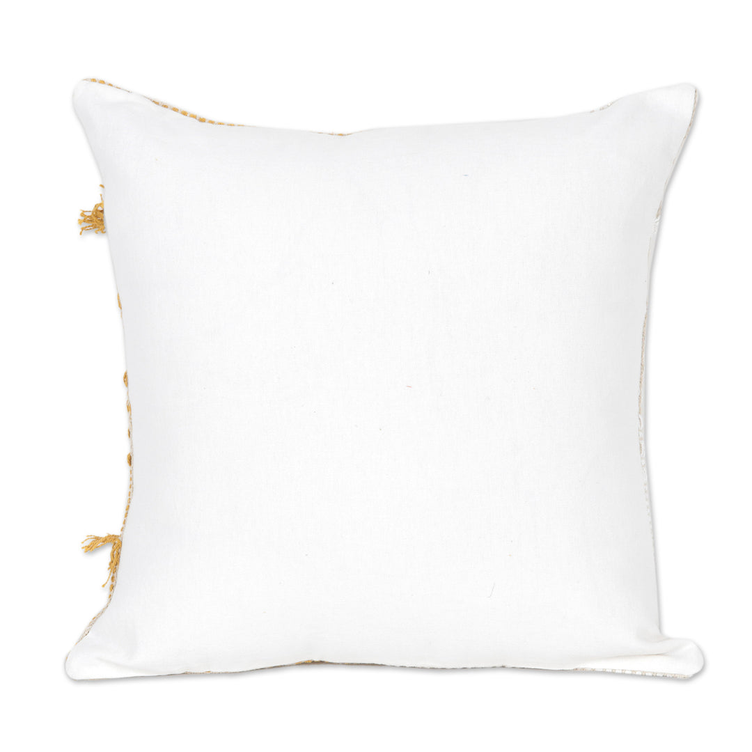 Amber and Ivory Cotton Cushion Covers (Pair) - Delhi Sophistication in Honey