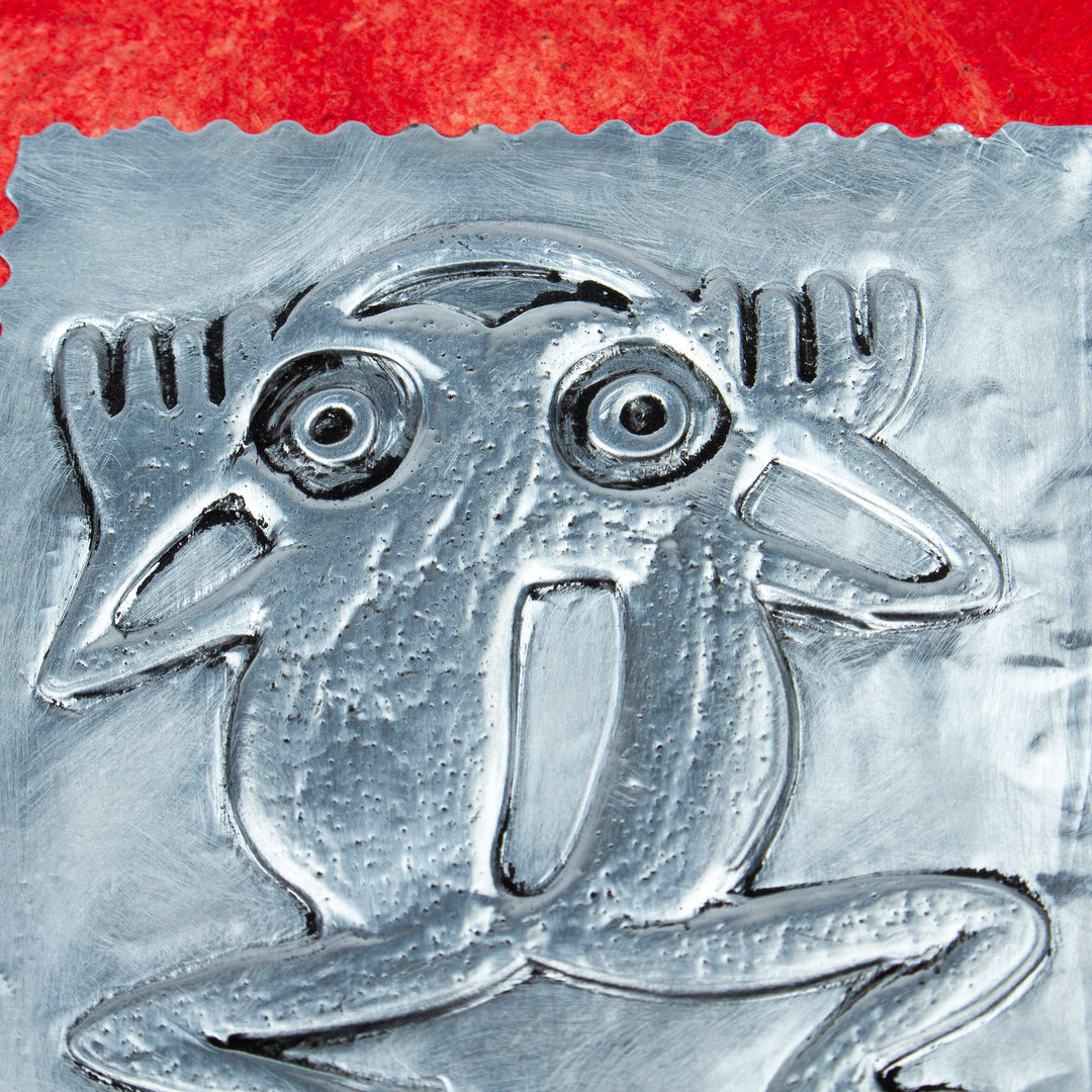 Relief Engraving Aluminum Greeting Card with Paper Frame - Mighty Frog