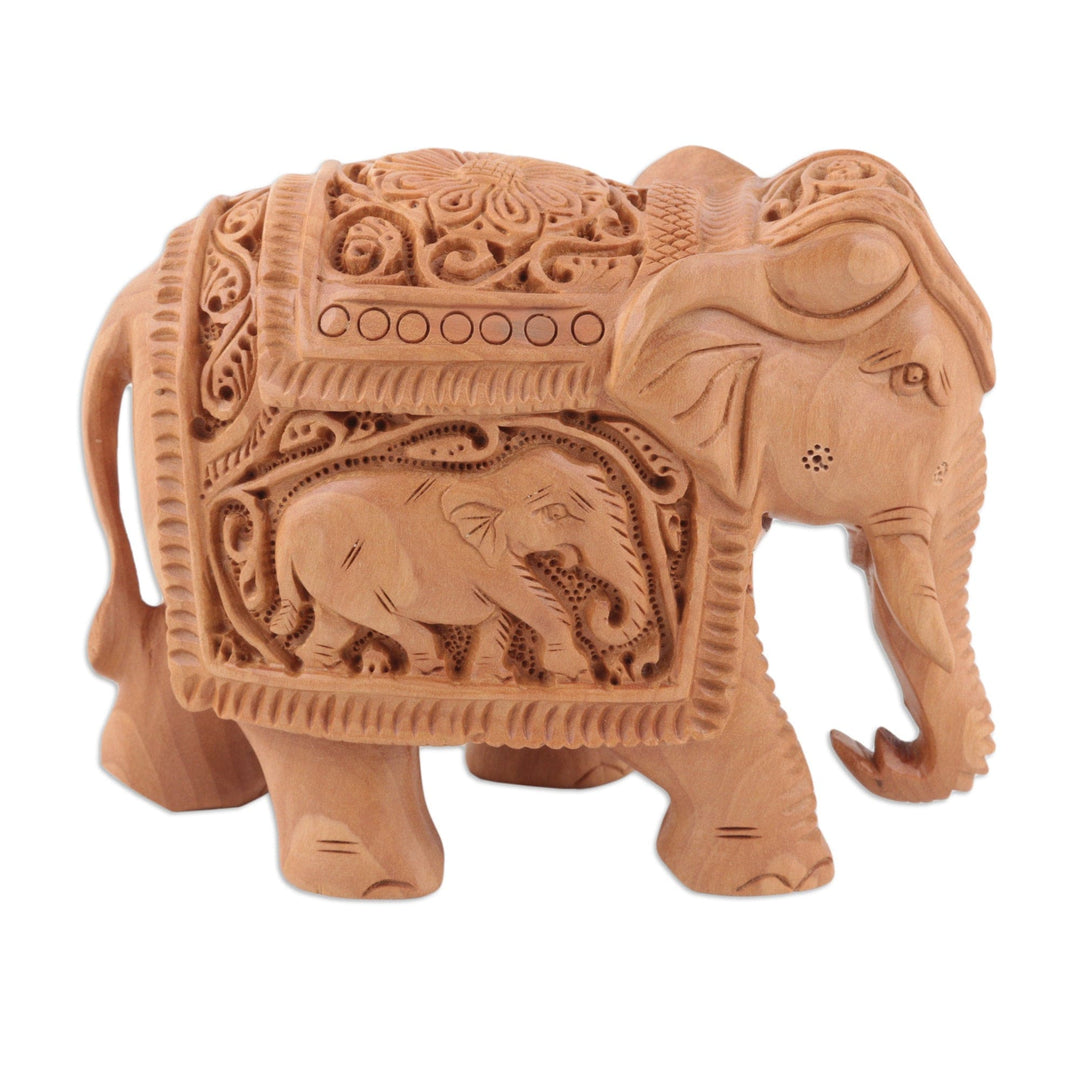 Hand Made Kadam Wood Elephant Sculpture - Pomp and Pachyderm