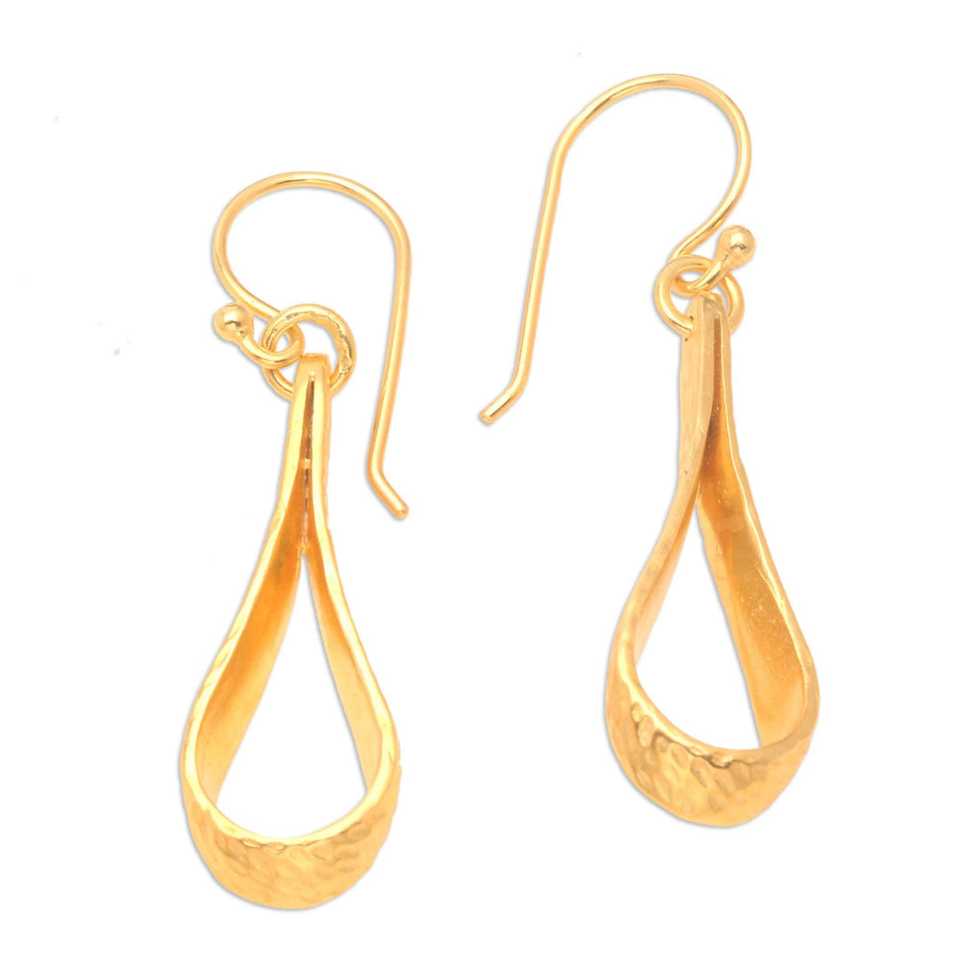 Balinese 18k Gold-plated Modern Dangle Earrings - Enchanting Style