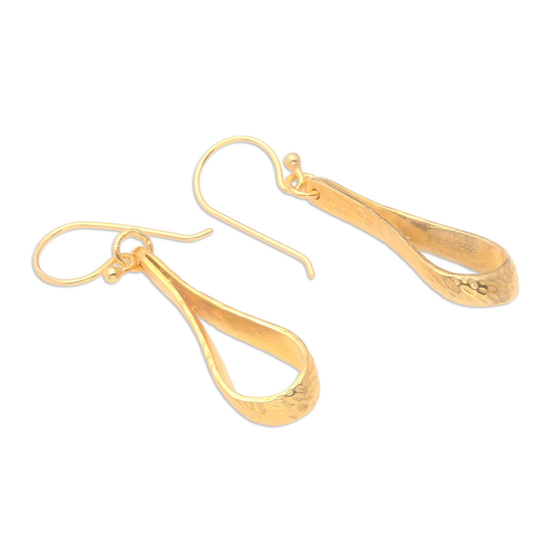 Balinese 18k Gold-plated Modern Dangle Earrings - Enchanting Style