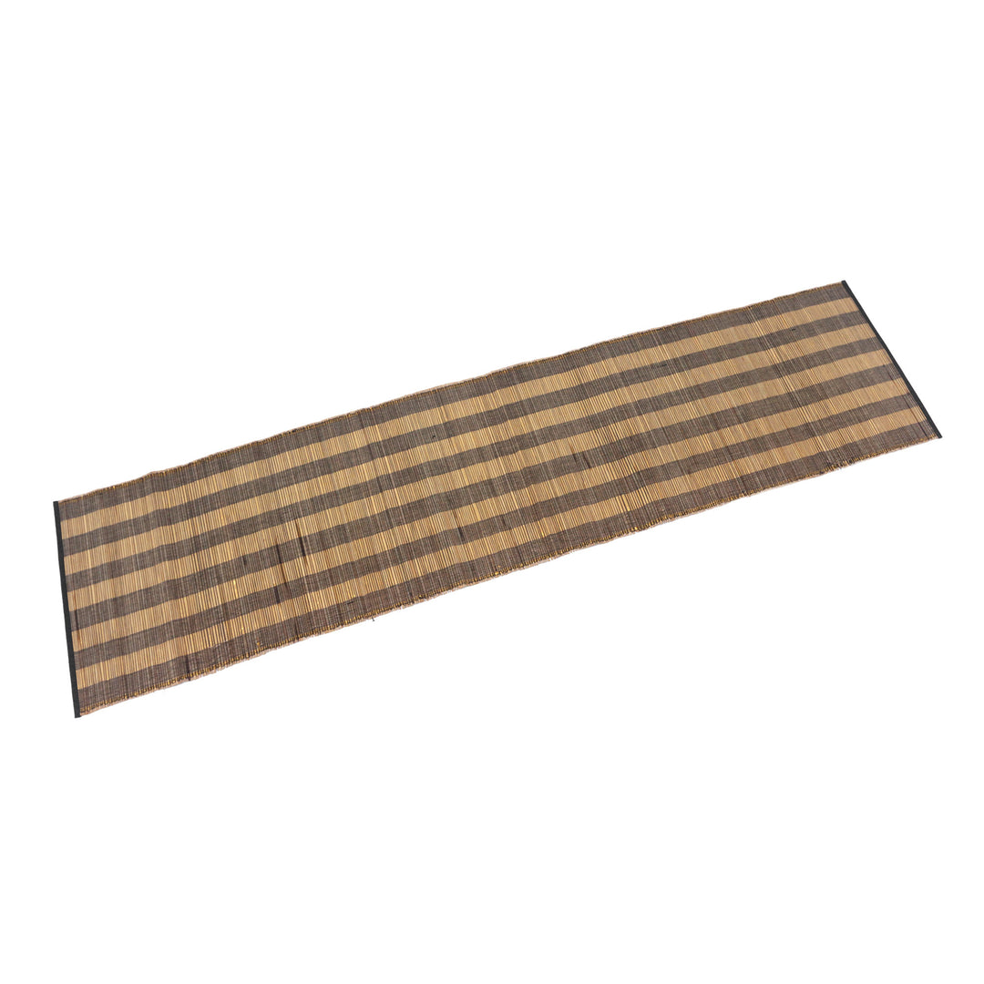 Handcrafted Cotton Blend Table Runner with Striped Pattern - Warm Stripes