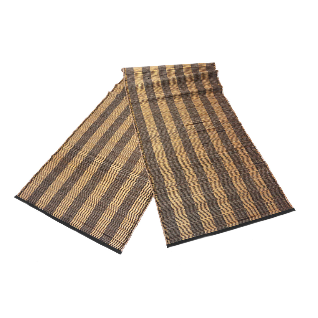 Handcrafted Cotton Blend Table Runner with Striped Pattern - Warm Stripes