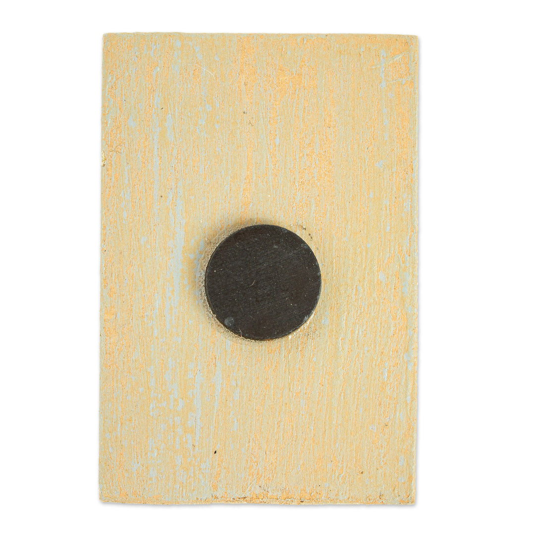 Decoupage Wooden Magnet With Mexican Loteria Card Motif - The Lady