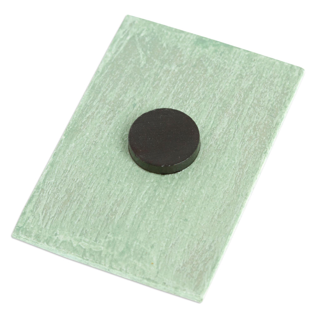 Mexican Wood Magnet with Decoupage Image - Traditional World