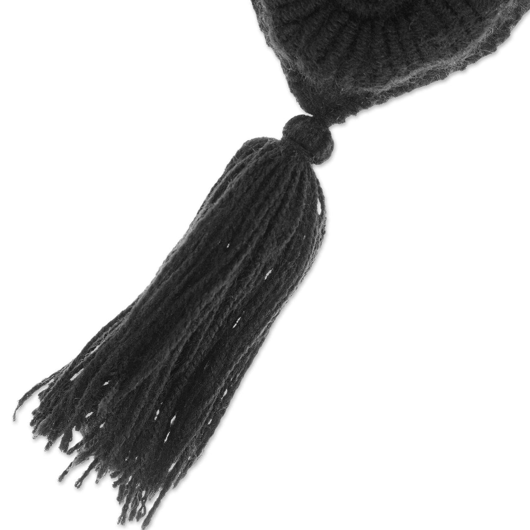 Coal Wool Felt Ornament with Cotton Embroidery - Little Coal Heart