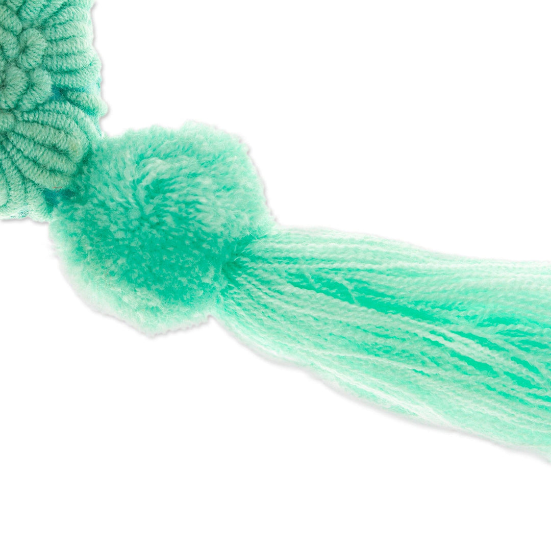 Heart Wool Felt Ornament with Cotton Embroidery in Mint - Little Heart in Mint