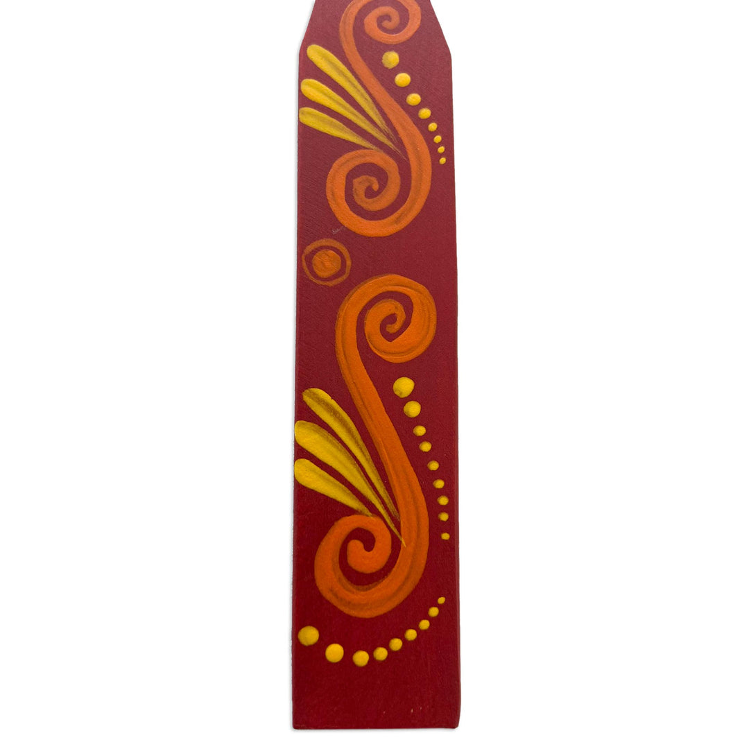 Hand Crafted Mexican Copal Wood Bookmark with Tropical Owl - Reading Owl