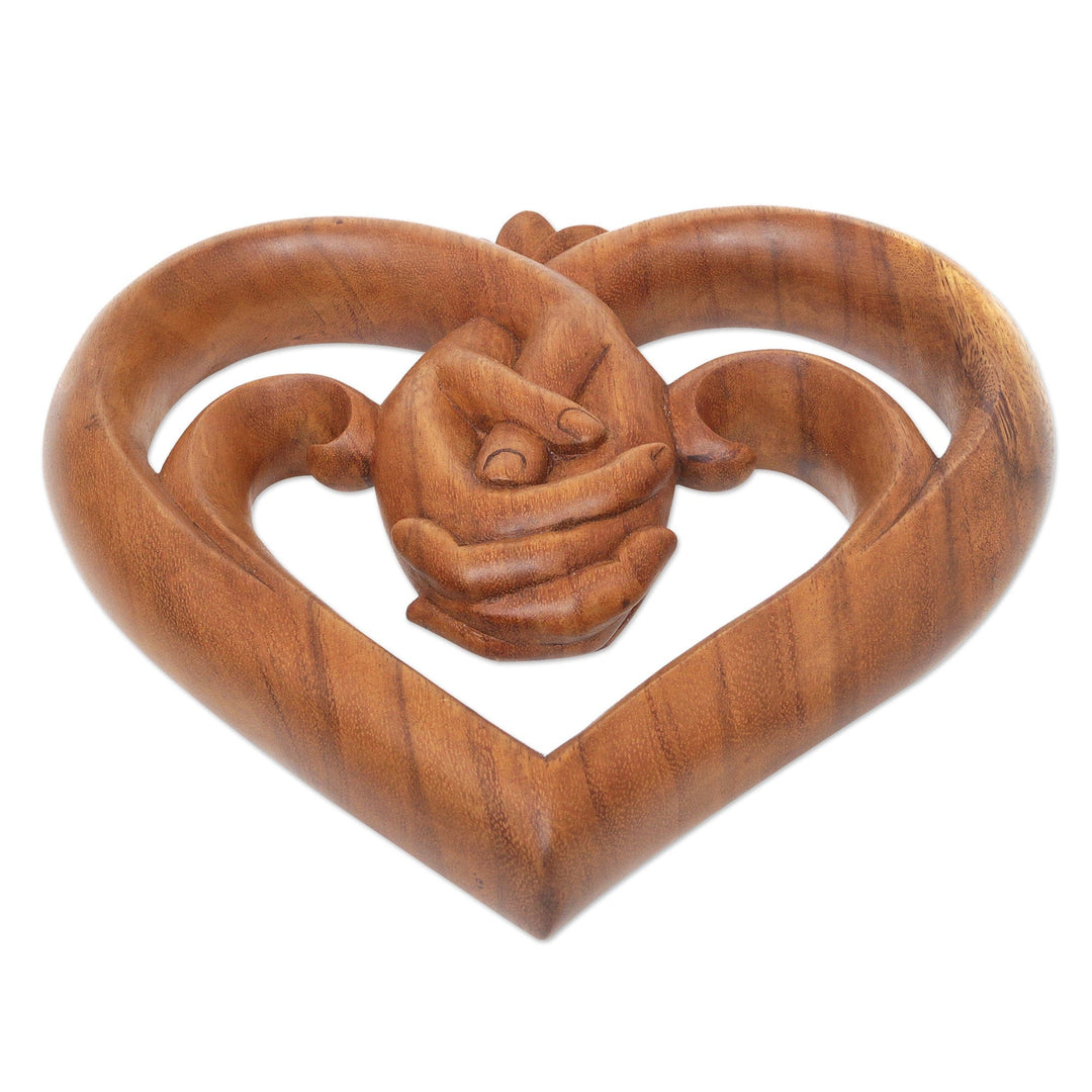 World Peace Project Wood Wall Panel Handcarved in Bali - Peace Begins with Love