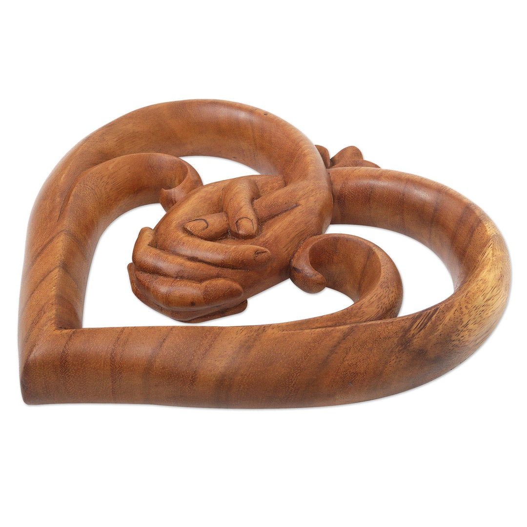 World Peace Project Wood Wall Panel Handcarved in Bali - Peace Begins with Love