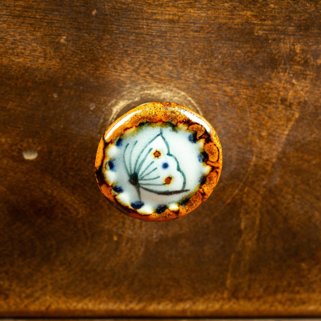 Set of 4 Handcrafted Ceramic Butterfly Knobs from Mexico - Hope Energy