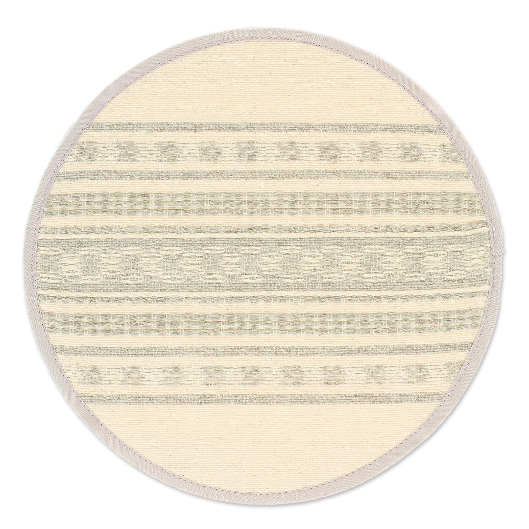 Handloomed Cotton Fabric Tortilla Pouch from Oaxaca Mexico - Warmer in Alabaster