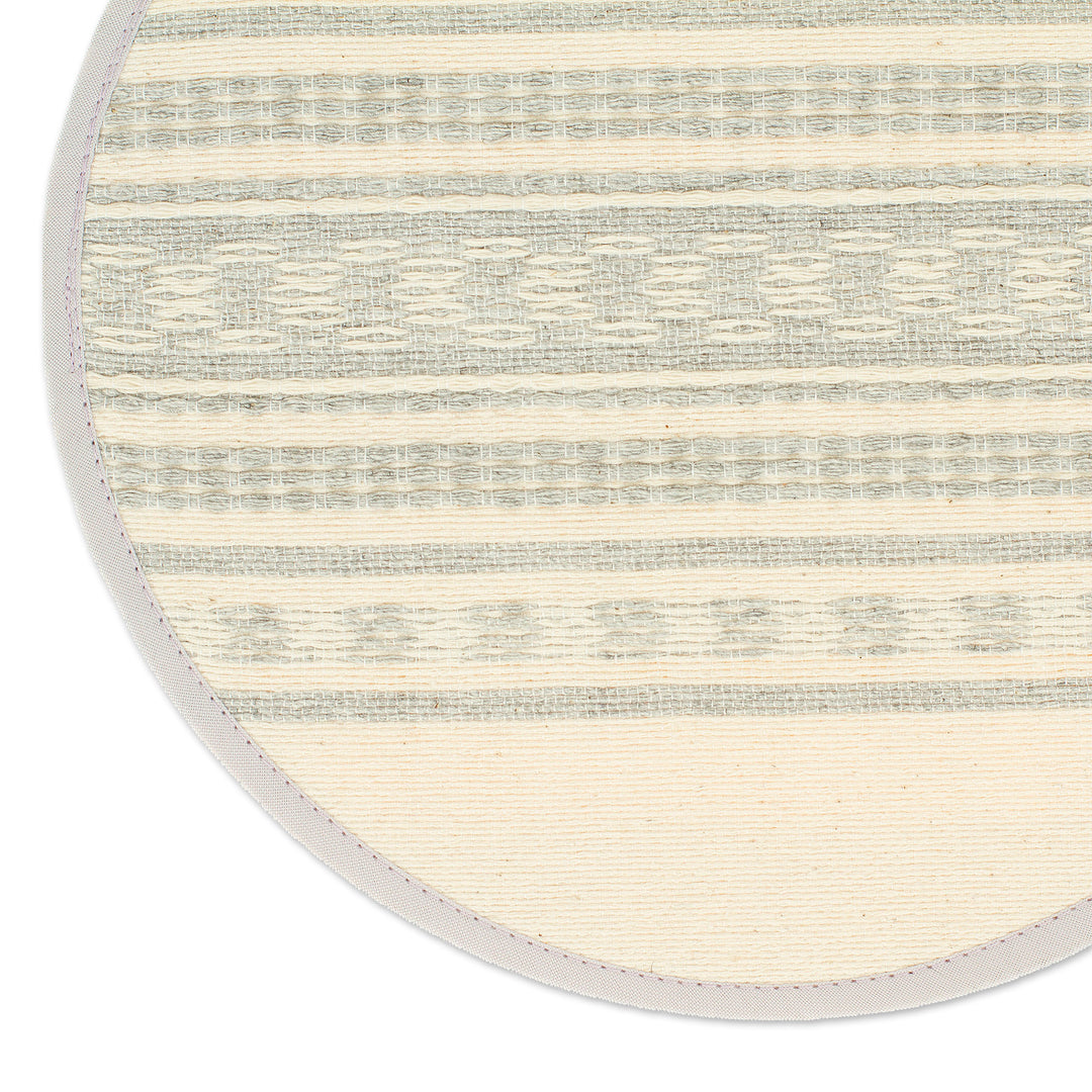 Handloomed Cotton Fabric Tortilla Pouch from Oaxaca Mexico - Warmer in Alabaster