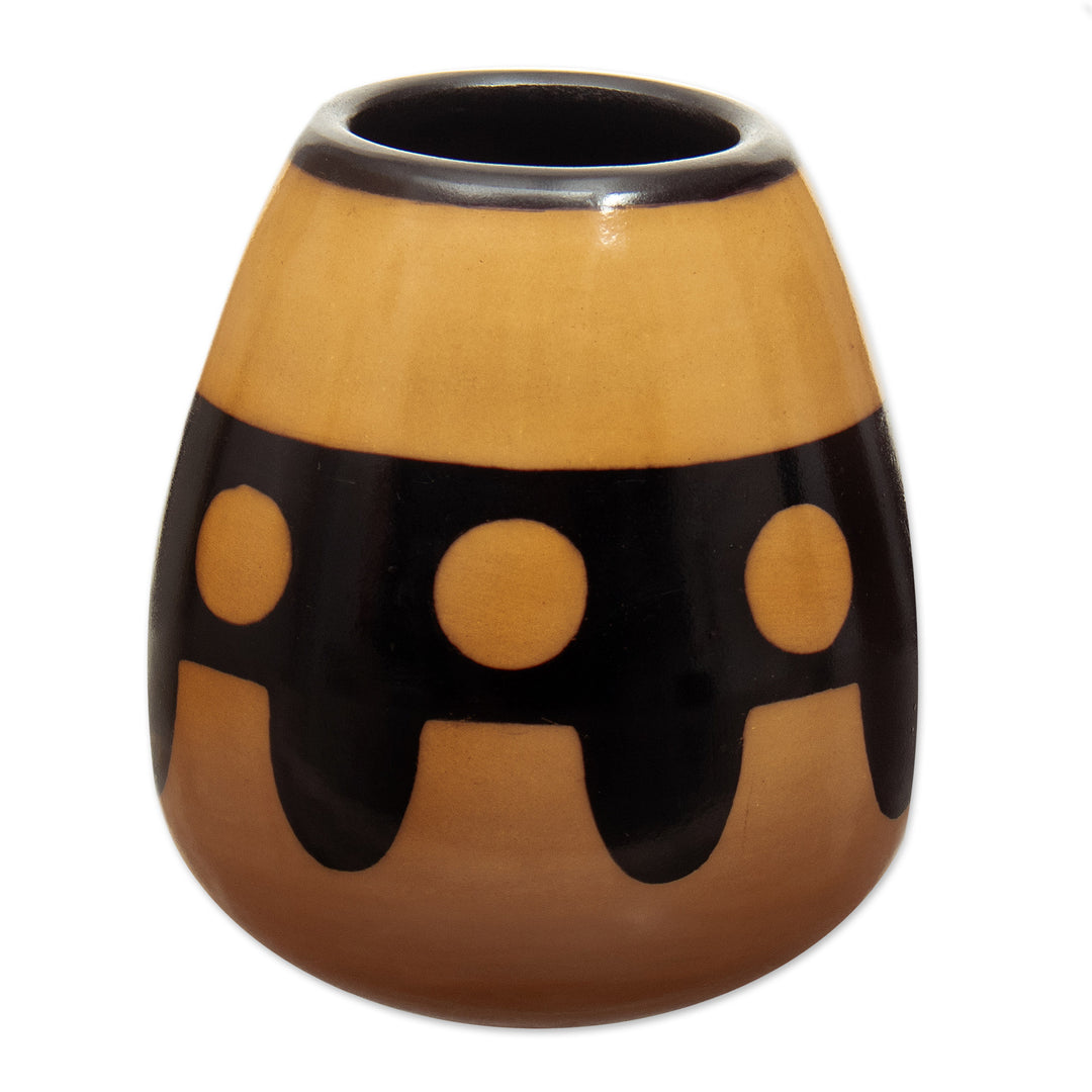 Handcrafted Ceramic Decorative Vase in Warm Palette - Sun Tribute