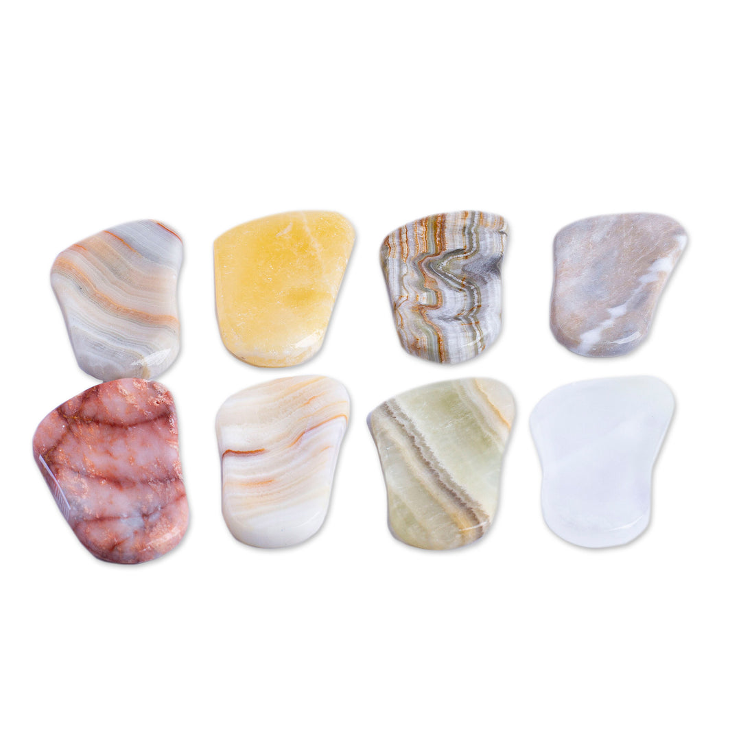 Mexican Set of 2 Reclaimed Marble Stress-Relieving Stones - Gentle Caress