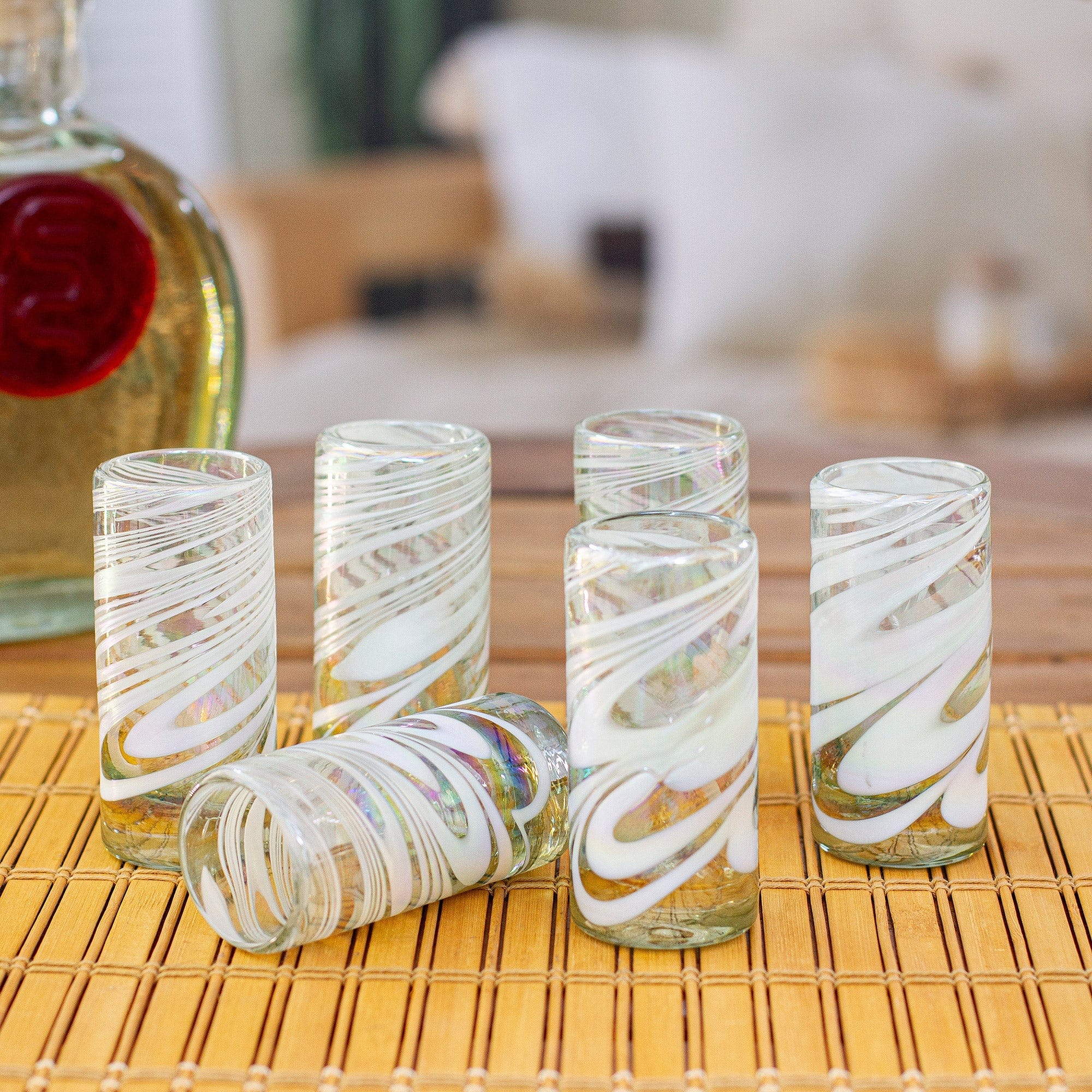 Solitaire by REXXFORD Blown Glass Water Glasses Set of hot Three (3)