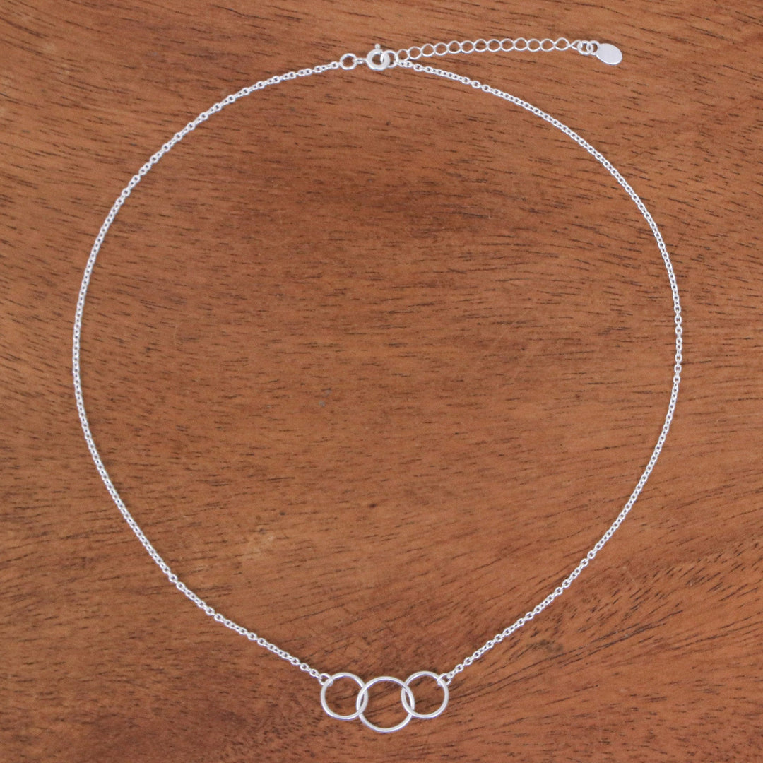 Abstract Sterling Silver Pendant Necklace from Thailand - Abstract Friends